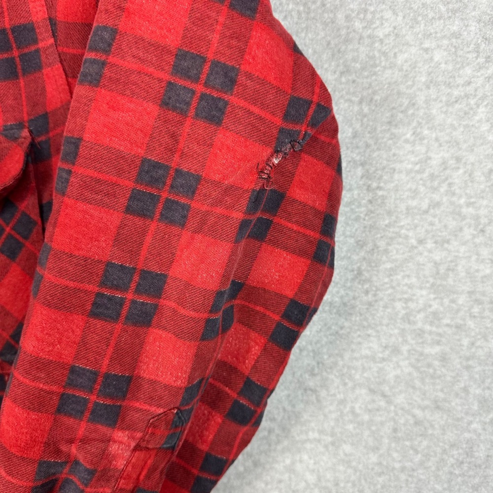 Ozark Trail Mens LT Red Black Buffalo Plaid‎ Quilted Lined Flannel Shirt Jacket - Picture 3 of 9